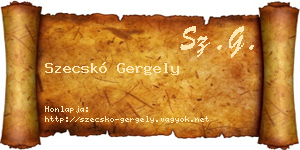Szecskó Gergely névjegykártya